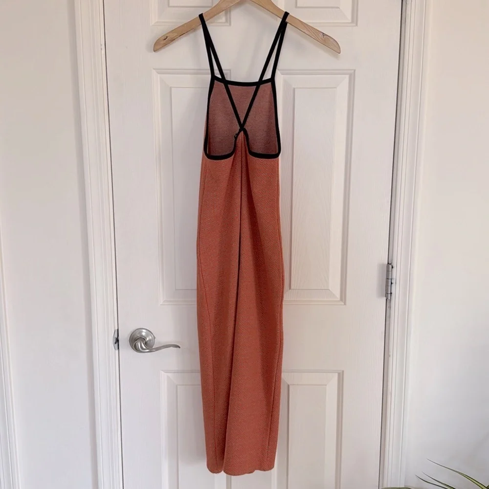 Zara Like New Orange Jacquard Knit Midi Dress Size XS - Picture 7 of 8